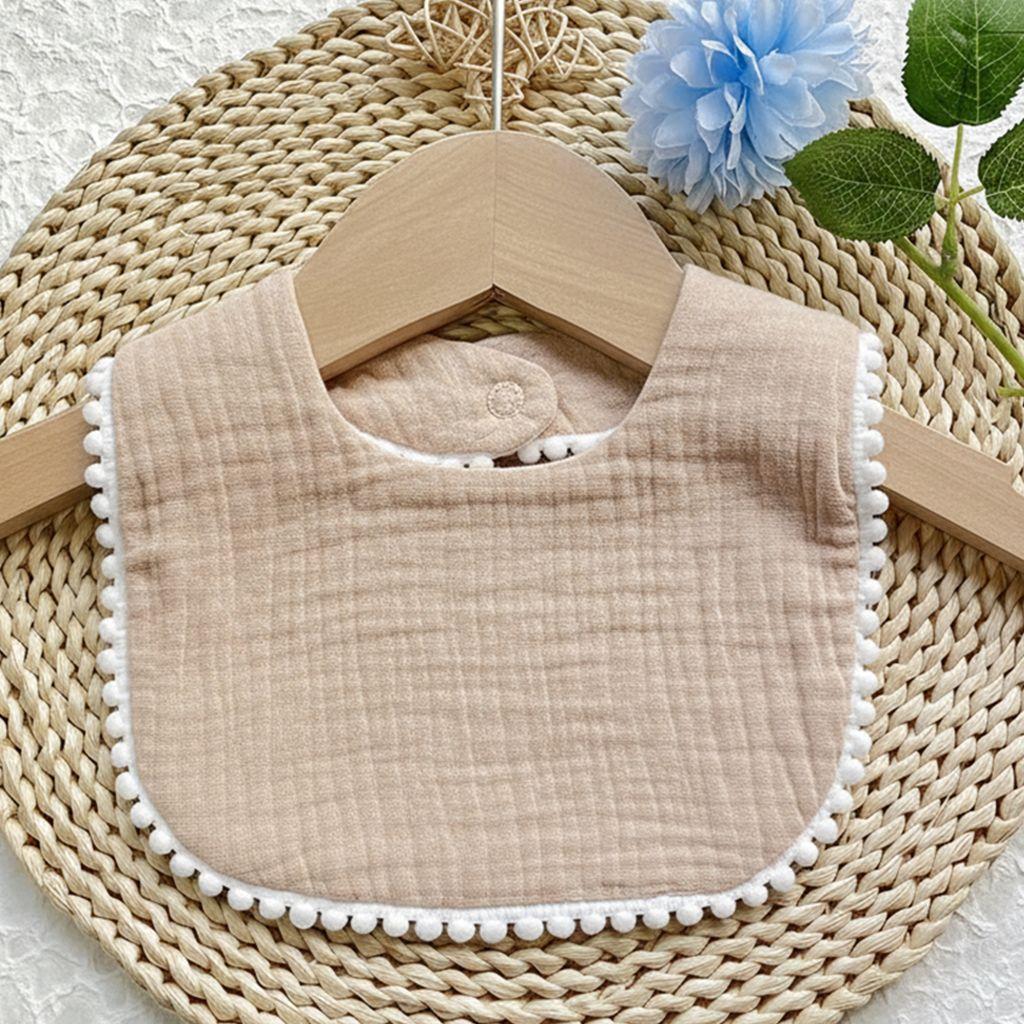 Cute Ruffle Edge Baby Bibs Kids Feeding Anti Dirty Bibs Infant Burp Cloths Newborn Fashion Pure Cotton Feeding Set Accessories