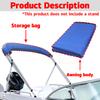 600D 3/4 Bow Bimini Top Boot Cover + Bimini Top Storage Bag Cover Anti UV Dustproof Waterproof Yacht Boat Cover with Zipper