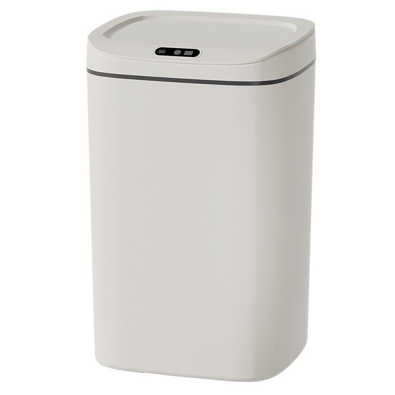 High-end smart household trash can with motion sensing, ideal for kitchen and bathroom. Deodorizing, spacious, and stylish design.