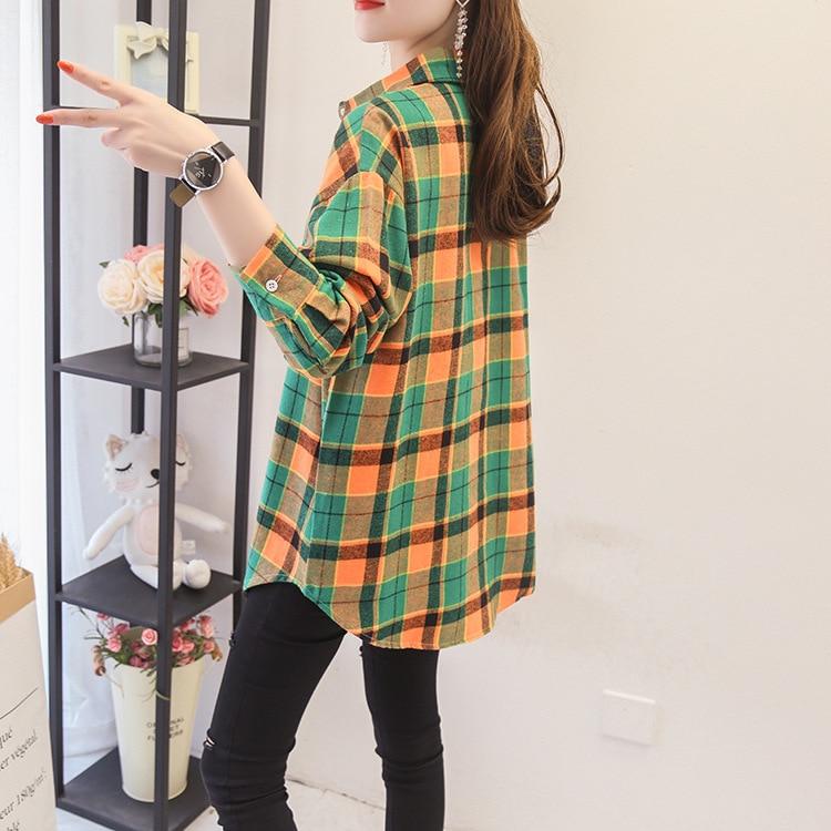 Buy Autumn Plaid Shirts Womens Blouses 