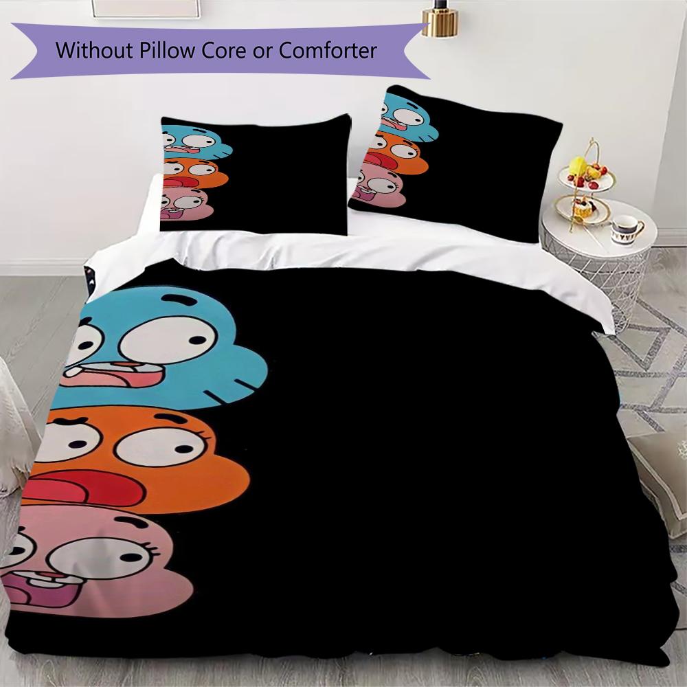 

Amazing World Gumball Pattern Bedding uilt Set uilt Cover Pillowcase Home Decoration Birthday Gift (1 * duvet cover + 2 * pillowcase without core)195 135x200cm