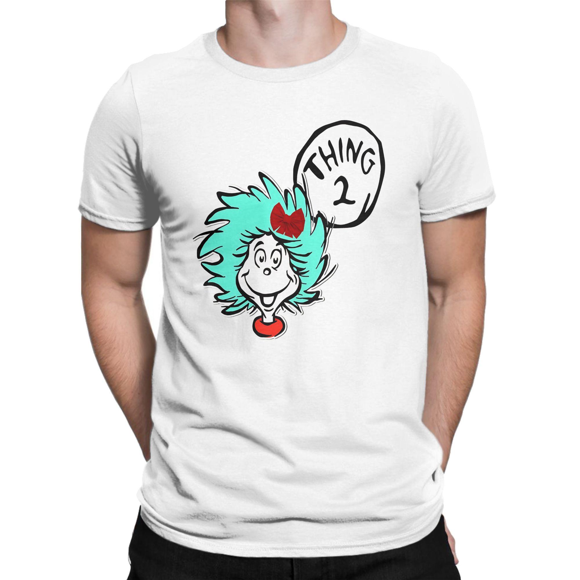 

Dr Seuss Thing 1 Thing 2 Buddies reading day Apparel Unisex Women T Shirt Pure Cotton Tee Fashion Tshirt Clothes S