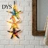Waterproof LED String Lights Lighted Wooden Fish Starfish Wall Decor, Beachy Decor with Warm LEDs, Bathroom And Bedroom Coastal Nautical Hanging