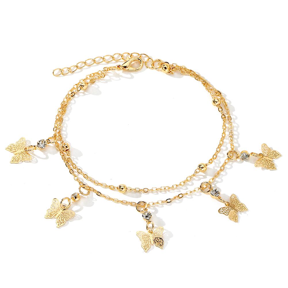 

2023 модный браслет с кристаллами в форме бабочки, 2 шт., браслет со звездой, роскошный аксессуар для вечеринки, ночного клуба, ювелирное изделие, подарок золотой