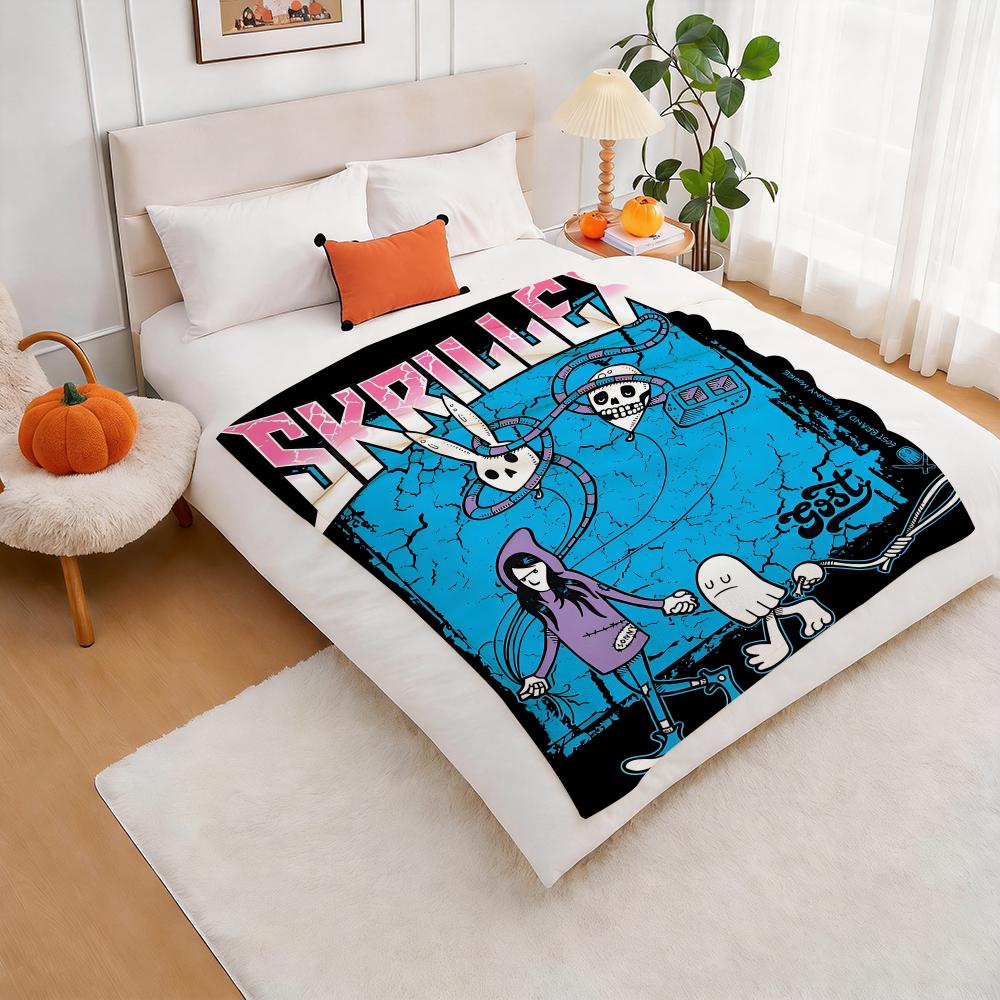Singer Skrillex Throw Lightweight 240g Flannel Blanket Soft Skin-friendly for Summer Cooling
