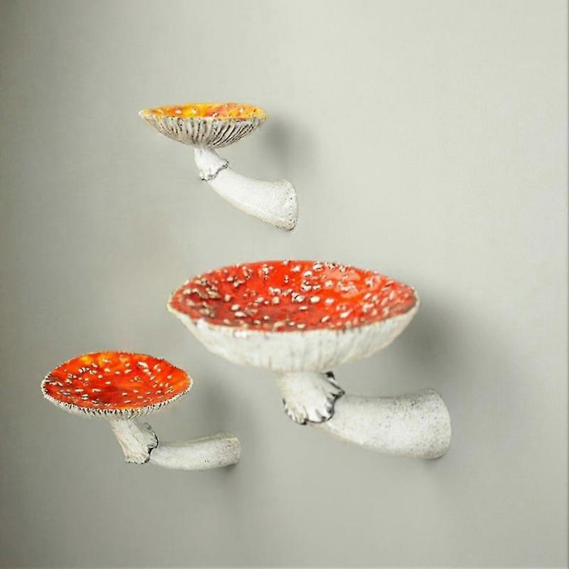 3pcs Mushroom Hanging Shelf Wall Floating Shelf Hanging Decor Shelves For Bedroom, Living Room, Bat