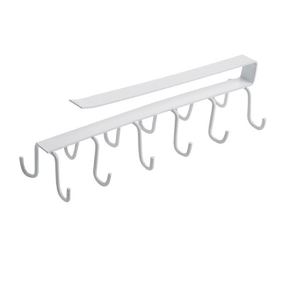 White Storage Hook Frame 25.5*8*7cm Iron Kitchenware Rack
