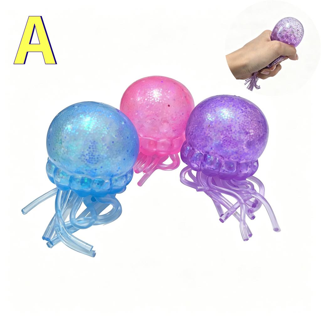 Trending Jellyfish  Cube Squish Toy, Soft Jelly Squeeze Stress Relief Fidget Toy, Sensory for Adults
