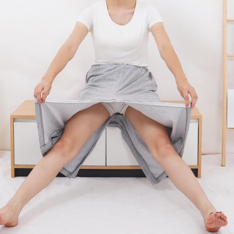 Pantaloni con Cerniera a Cavallo Aperto Facili da Indossare per Pazienti Paralizzati e Allettati, Ideali per l'Estate, Leggeri, Unisex
