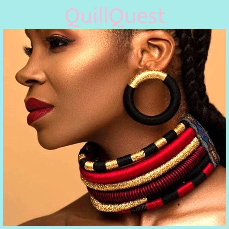 African Jewelry Flare Set With Electroplated Alloy Chains And Celestial Pattern Accessories For Women