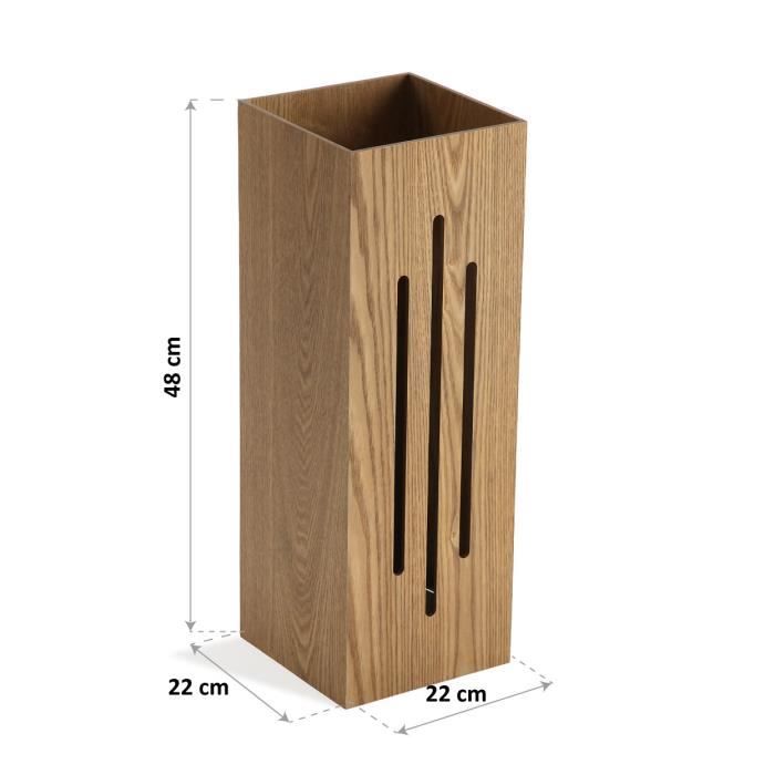 Schirmständer - VERSA - Linien - MDF-Holz - Braun - 48 x 22 x 22 cm