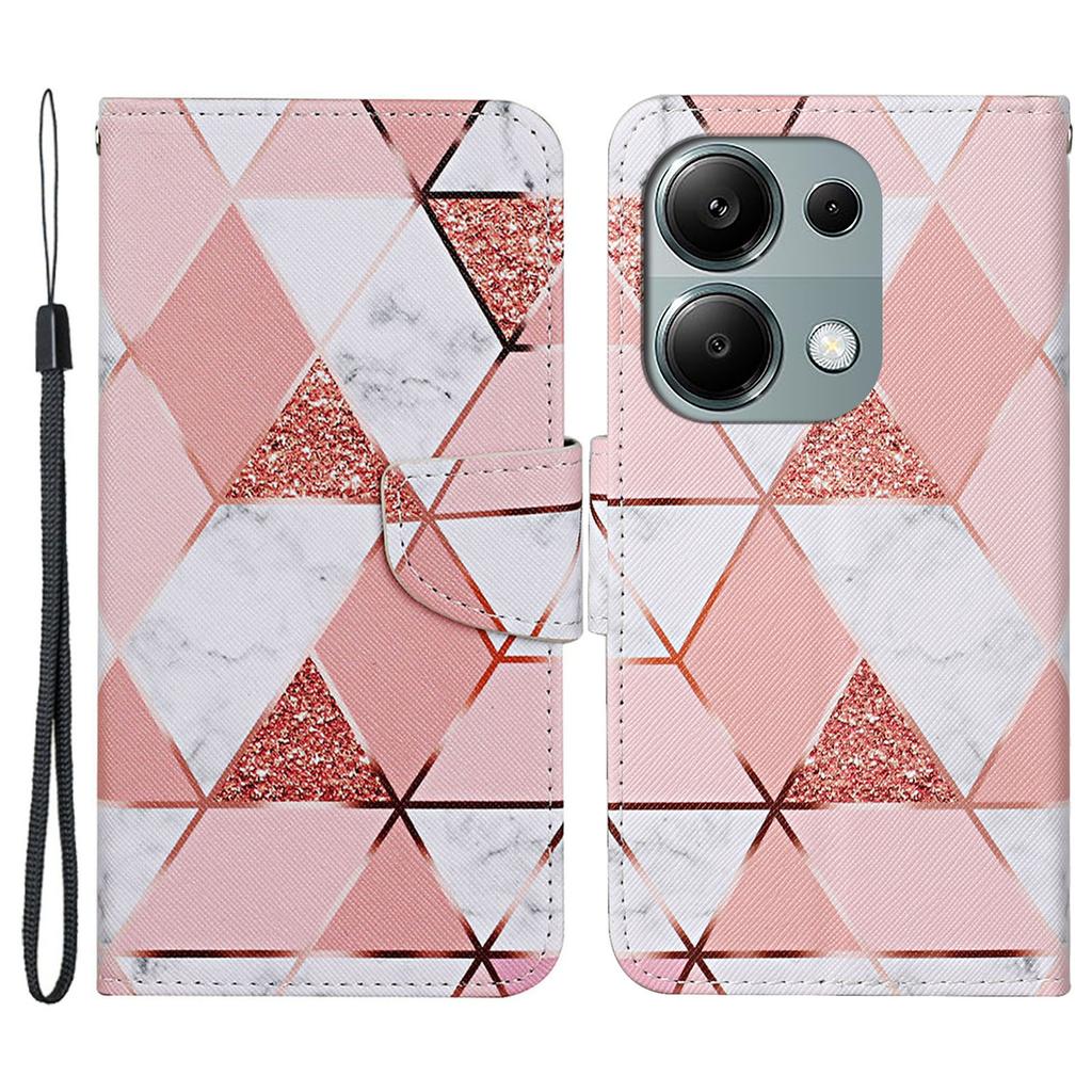 Dla Xiaomi Redmi Note 13 Pro 4G/Poco M6 Pro 4G Skórzane Etui Wzór Nadruk Portfel Pokrowiec na Telefon