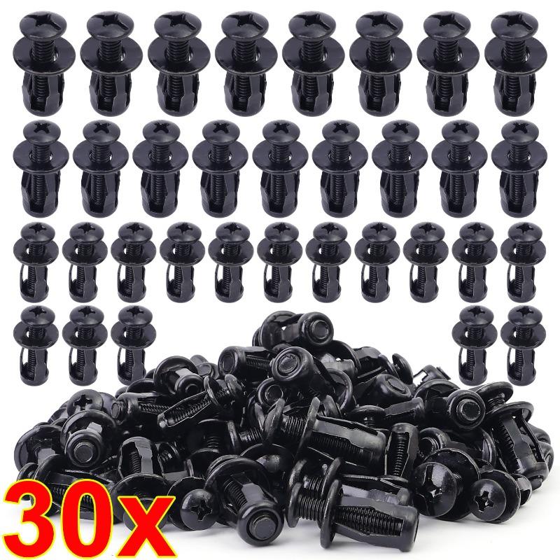 30-5pcs Expansion Screws for Car Licence Plate Fixing Nuts Metal Rivet Panel License Plate Clamp Lock Jack Nuts M4 M5 M6