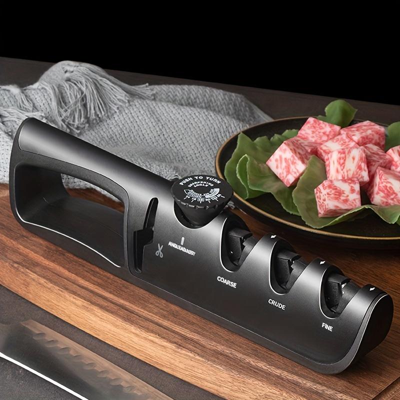 

Точилка для ножей для домашней кухни, Быстрый инструмент для заточки ножей, Ножницы 4 в 1, Многоцелевая точилка для ножей, Ручная точилка для ножей чёрный