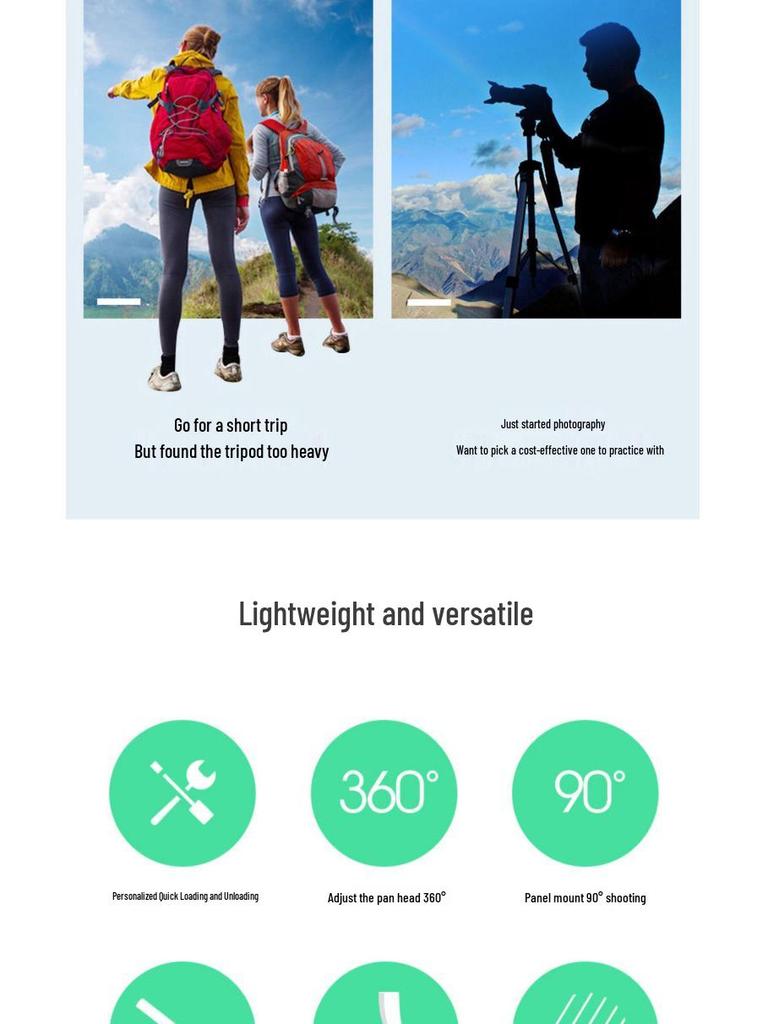 Hongtu WF Weibang 3520 DSLR Camera Tripod for Photography, Video, and Fishing Lighting