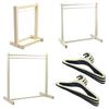 Doll Clothes Rack with Mini Hanger Wooden Girl Doll Garment Display Organizer Rack Dollhouse Clothing Wardrobe Furniture Accessories