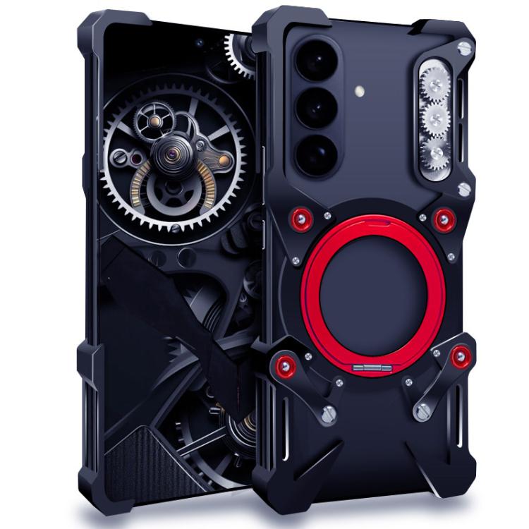 Rotating Bracket Hollow Metal Phone Case with Lanyard