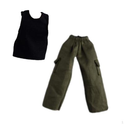 1/12 Puppenhose und Oberteil Figurenkleidung Cosplay Verkleidung Mini Weitbeinige Lange Hose für 6 Zoll Männlich