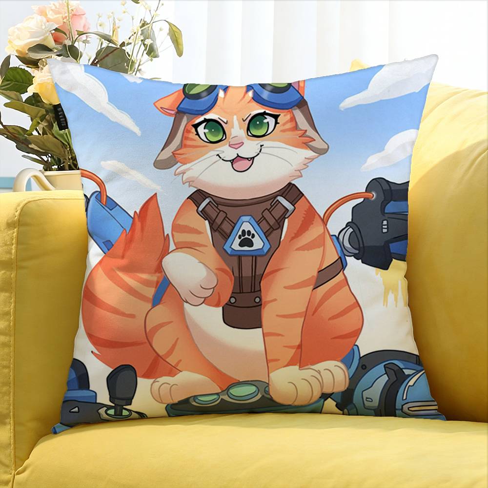 Game Jetpack Cat Sombra Overwatch Various Sizes Square Pillow Case For Car Home Bedchamber Decor