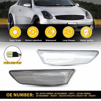 White LED Front Side Marker Lights For Nissan Skyline V35/Infiniti G35 2002-07 A