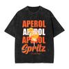 HEROLOR Fritzies Spritzs Jus d'Orange femme Hommes Coton Lavé Estampage à Chaud Impression T-shirt Homme Été Manches Courtes T-shirts