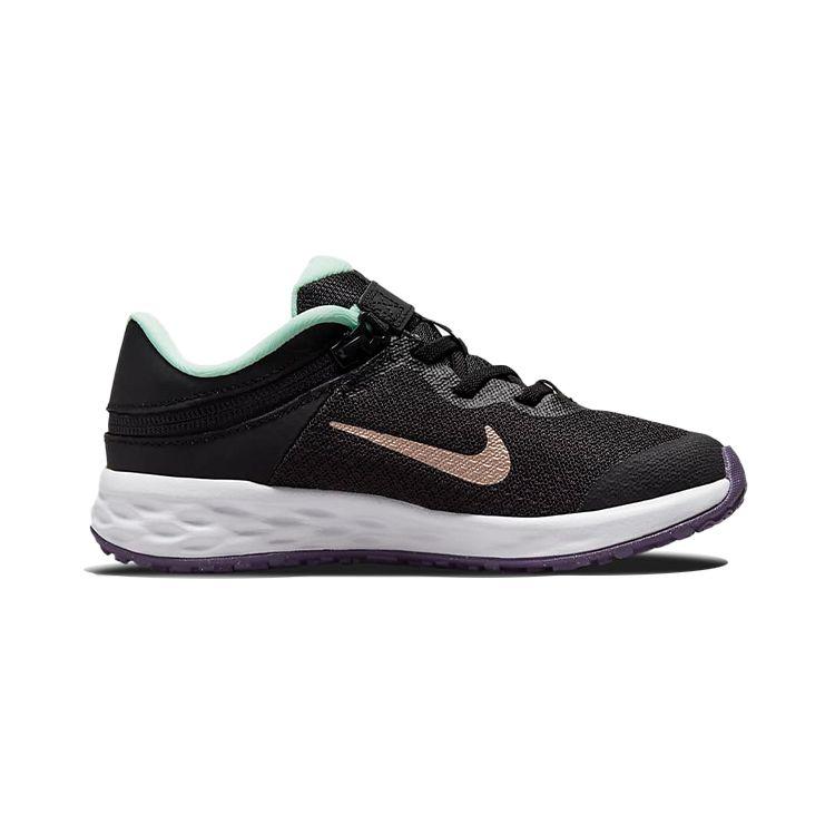 Nike Revolution 6 FlyEase PS Black Mint Foam Kids Sneakers Canyon-Purple Metallic-Red-Bronze DD1114-005
