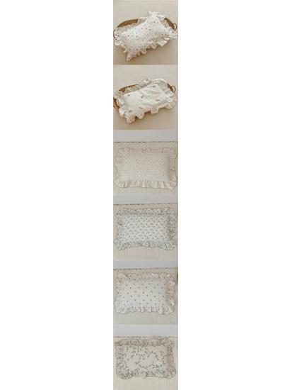 Small Floral Ruffle Lace Double Layer Cotton Gauze Pillowcase for Kindergarten