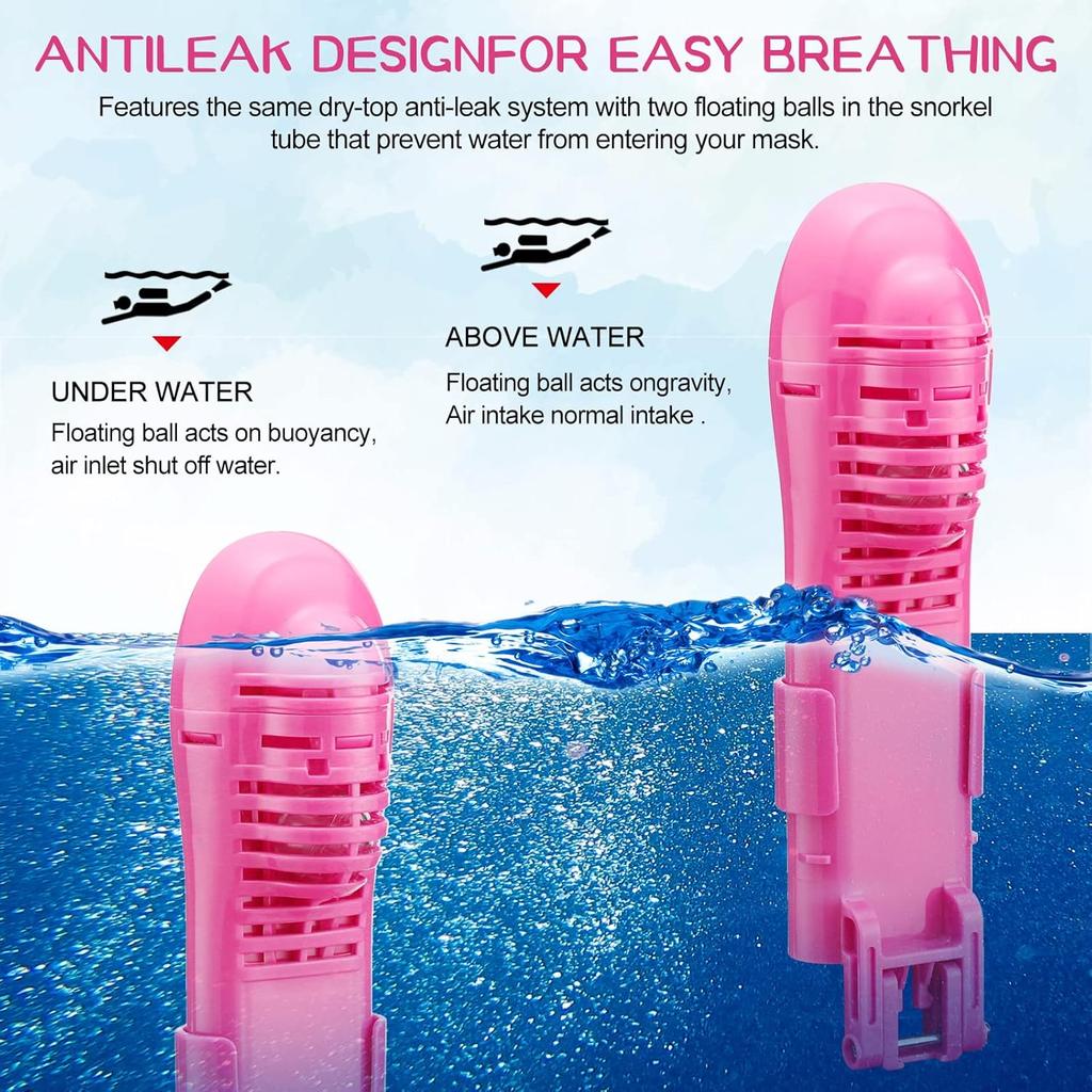 Kids Snorkel Mask Full Face Snorkeling Gear for Children Diving Mask with 180°Panoramic View Anti-Fog and Anti-Leak Snorkel Set for Swimming