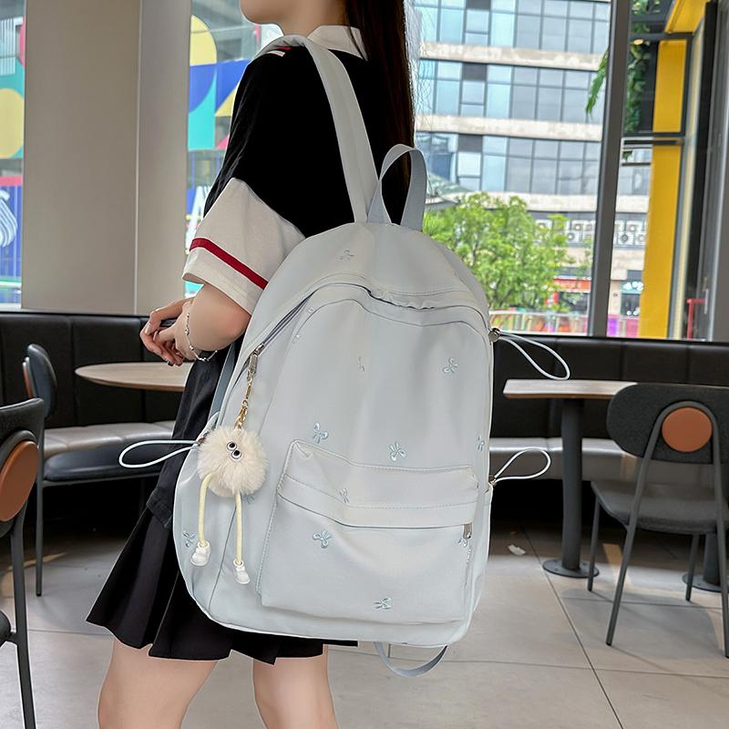 Black Bow Print School Backpack with Front Pocket Top Handle Casual Daypack for Students Daily Use