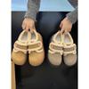 Fleece Thickened Non-slip Warm Thick-soled Snow Cotton Shoes Women Wear Birkenstocks In Winter