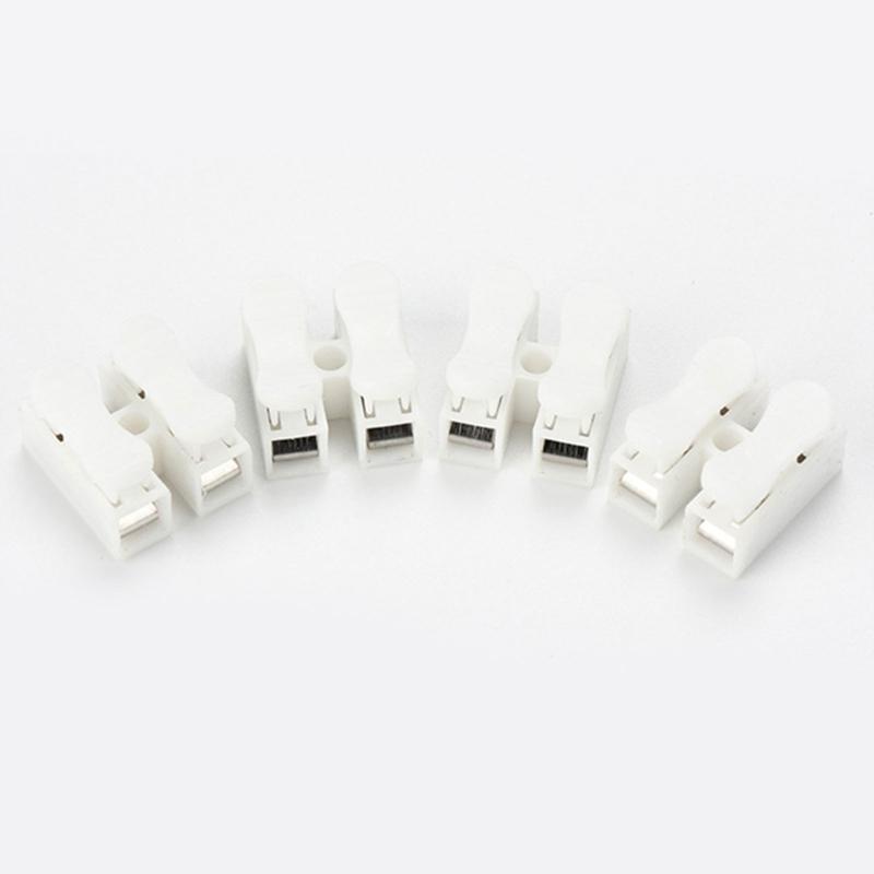 100Pcs Push Quick Wire Cable Connector Spring Clamp Terminals 2 Pin Spring Wire Connectors Wiring Terminals Easy to Use