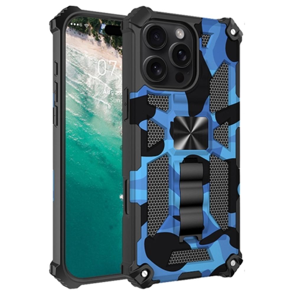 For iPhone 16 Pro Max Case Kickstand Camouflage Anti-Drop TPU+PC Phone Cover D