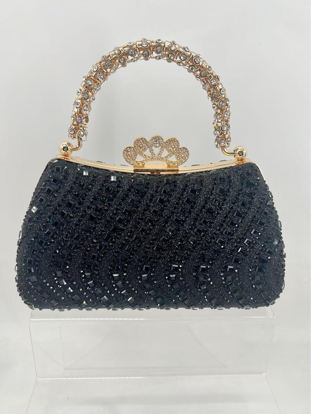 Роскошная женская вечерняя сумка с бриллиантами 2025 года - Элегантная Модная Универсальная Сумка для Светских Мероприятий и Банкетов чёрный 2300₽