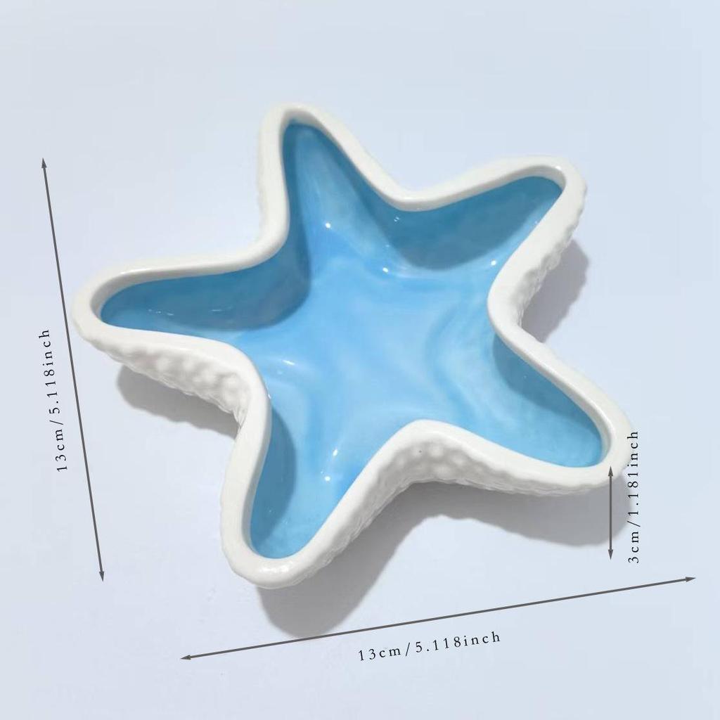 INS Style Starfish & Seashell Ceramic Jewelry Storage Decoration