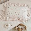 Small Floral Ruffle Lace Double Layer Cotton Gauze Pillowcase for Kindergarten