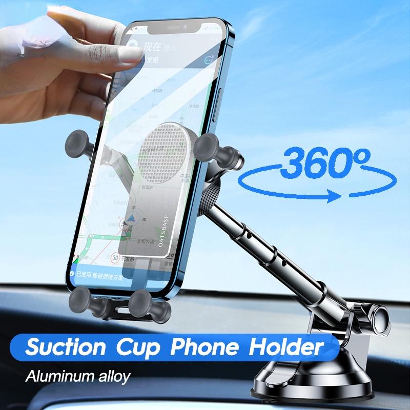 

OATSBASF Gravity Car Phone Holder For Galaxy Z Fold 4 3 2 S21 S20 iPhone Xiaomi Huawei Samsung Suction Cup Car Mount Phone Stand
