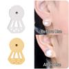 Set of 4 Secure Earring Backs Studs Diamonds Shape Locking Part Secure Locking Backing Earring Plugs for Delicate Ears