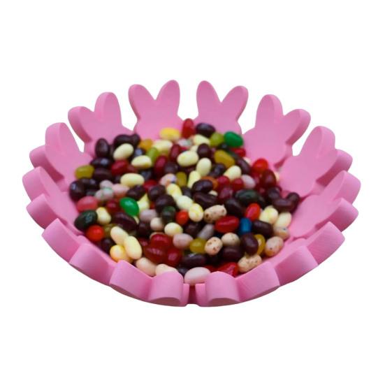 Yousheng Pink Bunny Bowl Candy Tray for Easter Decorations Festive Bunny Candy Dish Easter Gift Basket Home Decor for Family