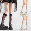 Fishnet Knee Highs Socks Meshes Socks Sweet Bowknot Tie Fishnets Tights Cosplays Costumes Sweet Tube Socks Stockings