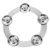 6 Pcs Drum Hi Hat Tambourine Steel Bells Mountable Drum Cymbals Stainless Steel Drum Ring For Drum Percussion Accessories Set