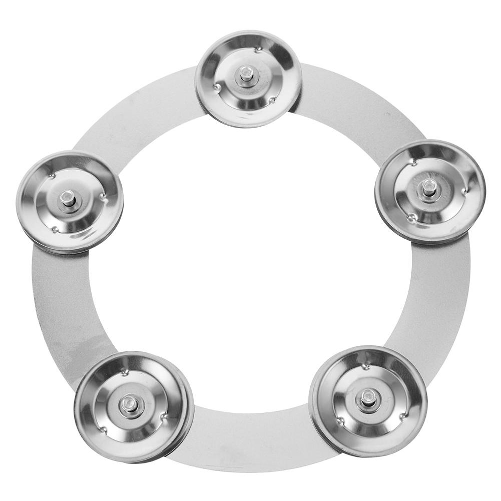 6 Pcs Drum Hi Hat Tambourine Steel Bells Mountable Drum Cymbals Stainless Steel Drum Ring For Drum Percussion Accessories Set