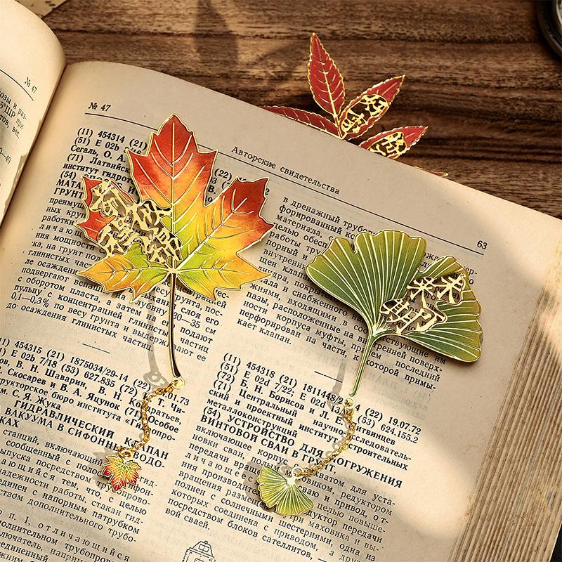Exquisites Retro Ginkgoblatt Metalllesezeichen - Das perfekte kulturelle Geschenk für Studenten