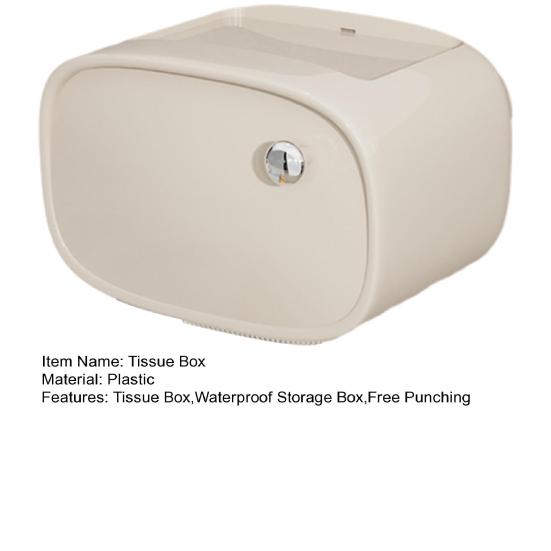 Tissue Box Top Storage Waterproof Tissue Holder No Wall Damage Easy Stick Creamy Style Universal Paper Towels for Bathroom