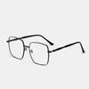 Large Frame Glasses Men'S Metal Square Frame Plain Mirror Large Face Flat Mirror Women Ins