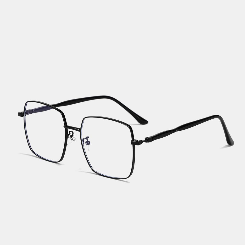 Large Frame Glasses Men'S Metal Square Frame Plain Mirror Large Face Flat Mirror Women Ins