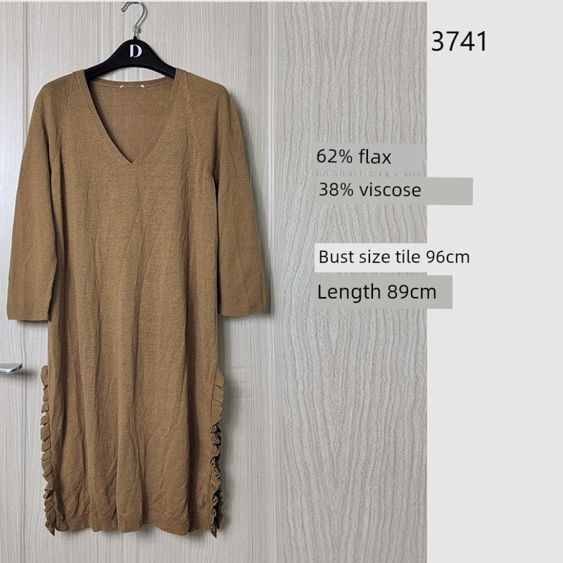 

Weekly Update Various Types Big Brand Bid Removal Knitted dress European and American Foreign Trade Women s Middle School Long dress CAMEL(3741) All yards(Right Text Description)