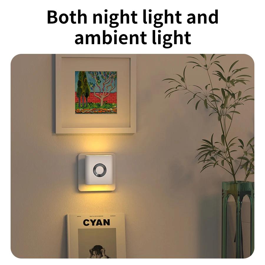 Human Body Induction LED Night Light EU Plug in Wall Lamp Warm White AC220-240V For Bedroom Corridor Bathroom Stairs Lighting