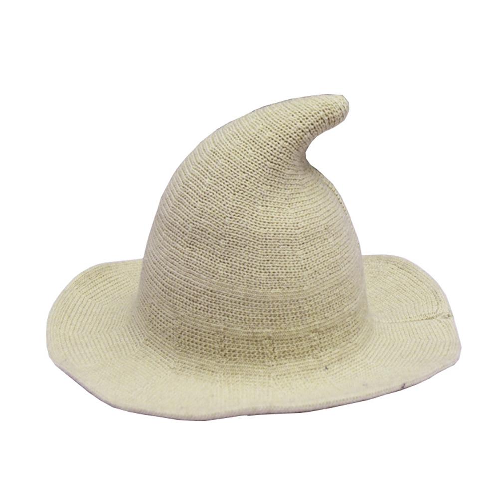 Vintage Halloween Witch Hat Woman Costume Wool Knit Hat for Party Coseplay Masquerade Hat Festival Decoration Accessories