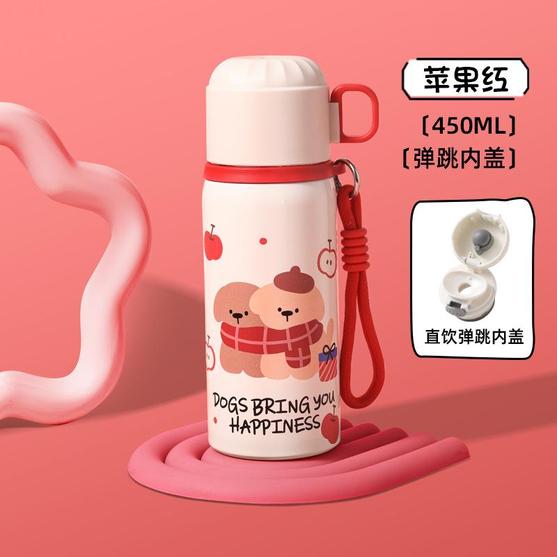 Dual Drink Thermos Children's Pot 316 Men's and Women's Stainless Steel Water Bottle Water Kettle Straw Cup Large Capacity Gift
