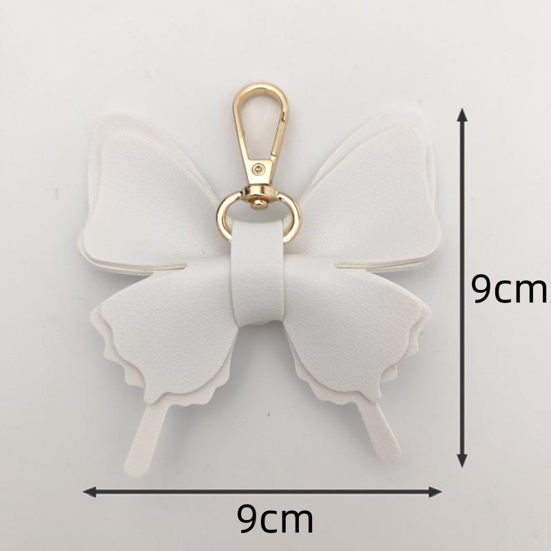Elegant Butterfly Keychain Charm with Custom Logo - Luxury Car Accessory Pendant